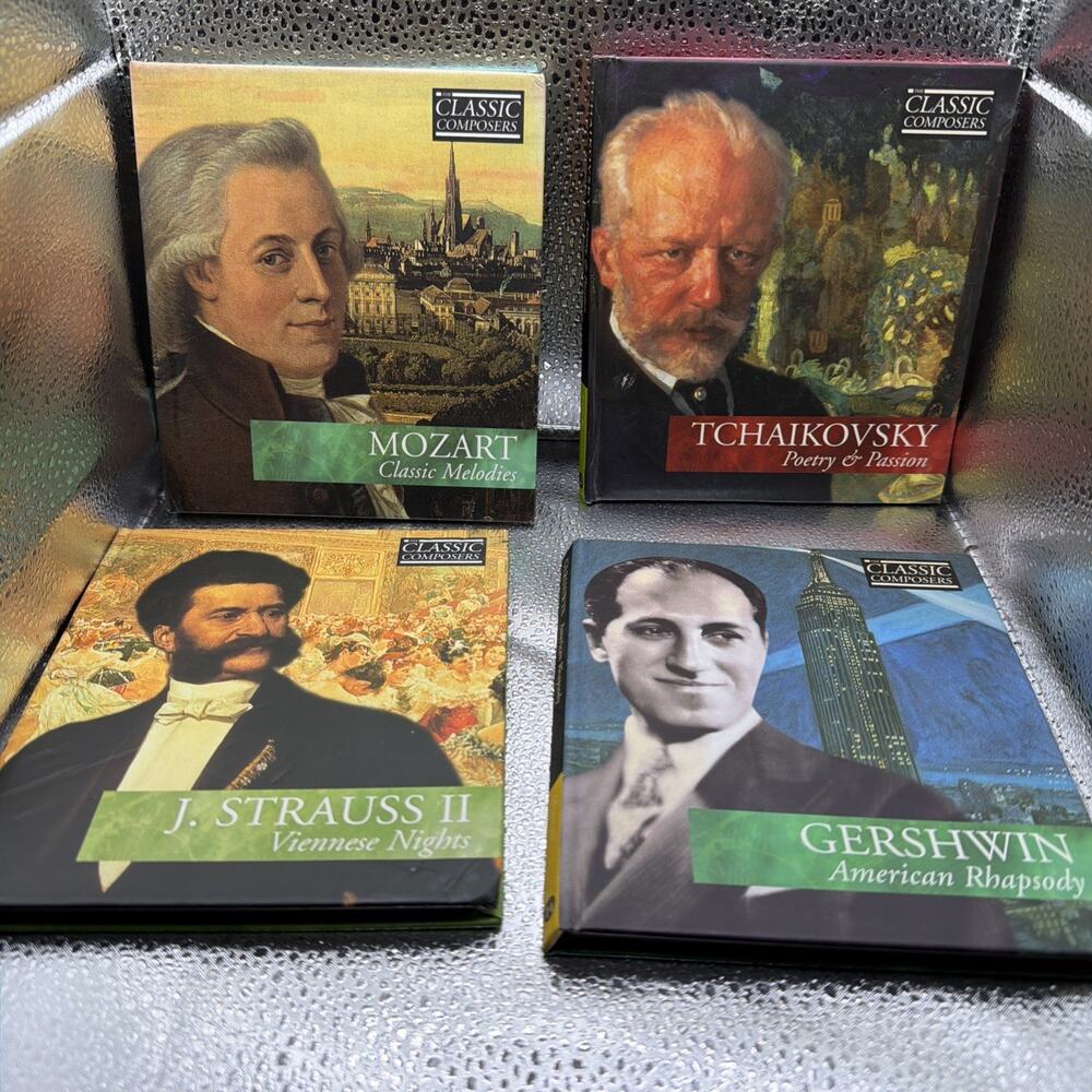 The Classic Composers Lot of 4: Mozart, Gershwin, Strauss, And Tchaikovsky CDs